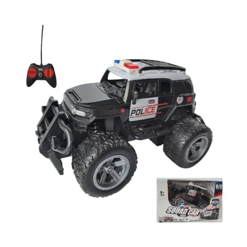Brinquedo Carrinho de Controle Remoto Jeep Polícia Off Road Diversão MIURI (Polícia Preto)