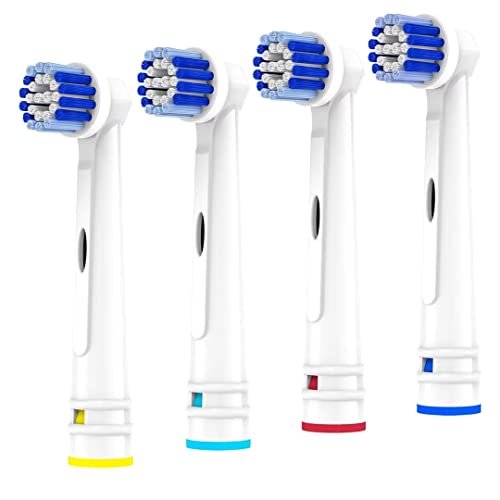 Cabeças de escova de dentes de substituição compatíveis com Oral B Braun, pacote com 4 cabeças de escova de dentes elétricas profissionais, refil para Oral-B 7000/Pro 1000/9600/500/3000/8000