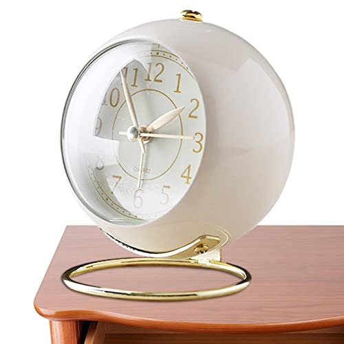 Despertador para Quarto - Relógio Despertador Analógico Retro Bonito Mesa Pequeno com Luz Noturna | Relógio simples básico a bateria para crianças que dormem profundamente e idosos Littryee