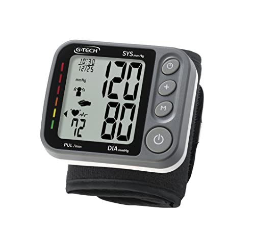 G-Tech Aparelho de Pressão Digital Automático Pulso com Sensor 3D GP450SP, Preta/Cinza