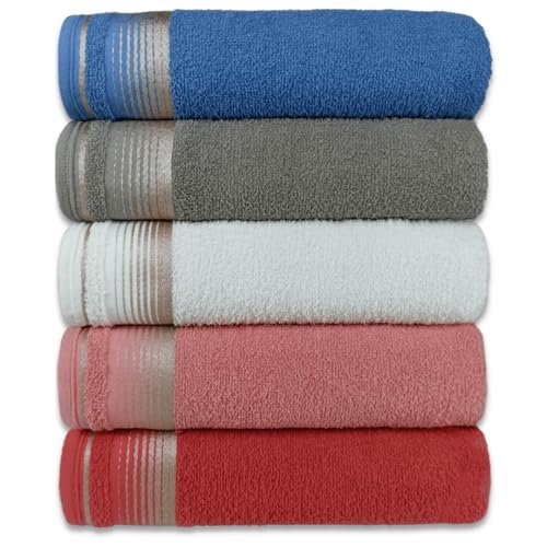 Kit Com 5 Toalhas de Banho Banhão Gigante Alta Absorção Luxo 80x150cm Hotel/Pousada - Toalhas BRK