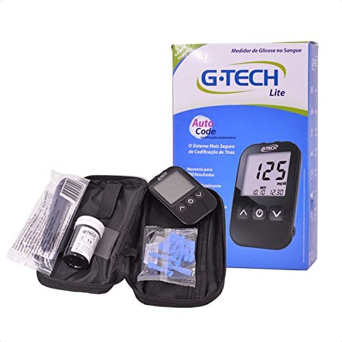 Kit Medidor De Glicose G-tech 10 Tiras Lancetas Lancetador