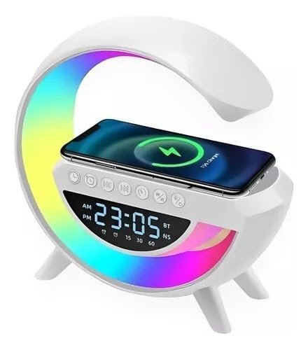Luminária De Mesa Abajur Rgb Smart Bluetooth Speaker Wireles Tecnologia RGB Speaker Caixa De Som E Carregador Por Indução Bluetooth Carrega Sem Fio Luz Noturna Ambiente