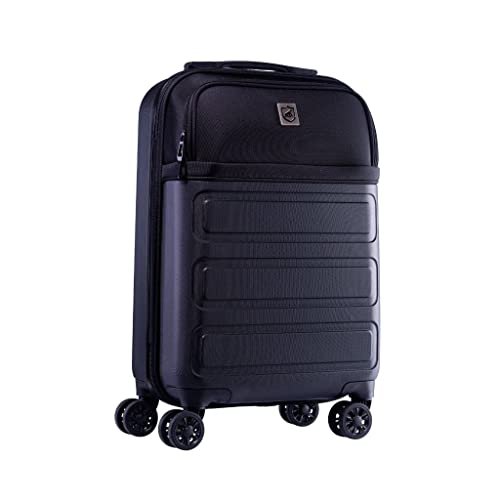 Mala de Bordo Armor para viagem em ABS - Padrão ANAC c/ 4 Rodas duplas 360° 20 polegadas Leve e resistente (Preta) - Gshield