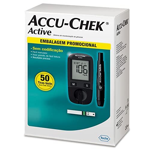 Medidor de Glicose Accu-chek Active Completo com 50 Tiras