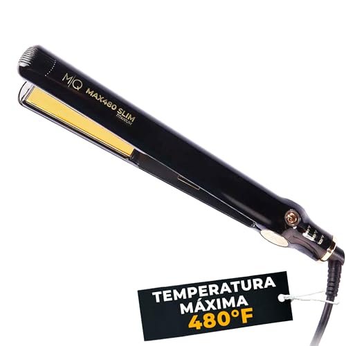 MQ HAIR - Chapinha de Cabelo Profissional Max 480°F Slim - Bivolt, Titanium, Prancha para Progressiva - Mantém o Calor, Alisadora de Pontas e Raiz, 3 níveis de temperatura, Ponta Antitérmica - 25mm