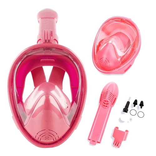 Máscara Mergulho Snorkel Full Face Para Infantil (Rosa)