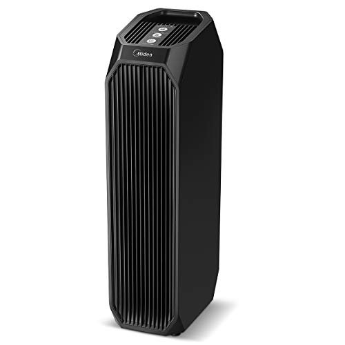 Purificador de Ar HEPA com Filtro de Carvão Ativado e LED UV para Alergias, Pólen, Animais de estimação, Odores, Fumaça, Pó, Preto, 220V, Midea, Air Purifier