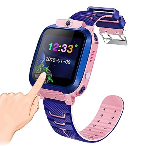 Relógios inteligentes para crianças - Smartwatch com câmera para crianças com chamada resistente à água | Relógio rastreador GPS com botão alarme HD com tela sensível ao toque lanterna Jmedic