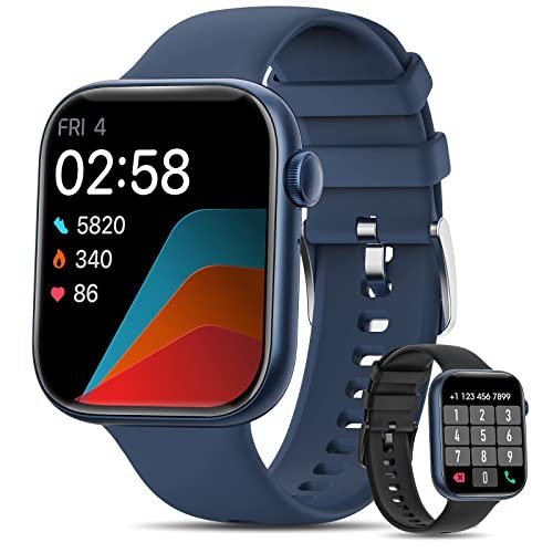 Smartwatch(Responder/Fazer Chamadas),1.8‘’Bluetooth Relogio Smartwatch Masculino para Android IPhones,5ATM À Prova D' Água Ao Ar Livre Fitness Tracker com AI Voz/Frequência Cardíaca/SpO2/Sleep Monitor