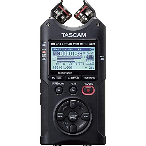 Tascam DR-40X Gravador portátil de quatro faixas e interface USB