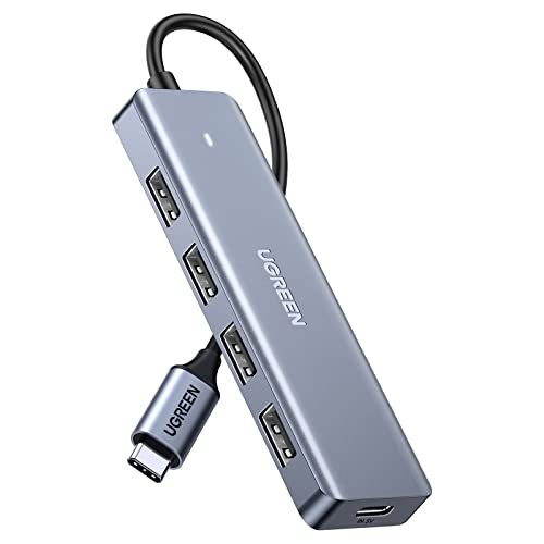 UGREEN Hub USB C 4 portas, USB C para hub USB com 4 USB 3.0, divisor USB C alimentado para laptop, MacBook Pro, iMac, iPad Pro, Chromebook, Dell XPS, iPhone 15/15 Pro, Galaxy S23 e mais dispositivos tipo C