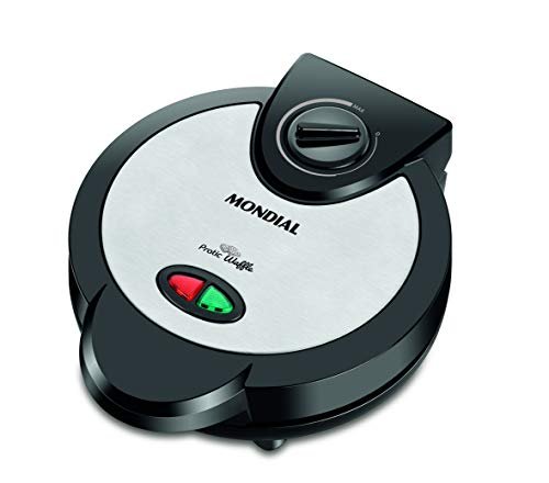 Waffle Maker, Mondial, Preto/Inox, 1200W, 110V - GW-01