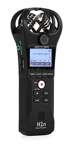 Zoom Gravador portátil H1n, microfones estéreo integrados, montagem na câmera, grava em cartão SD, compacto, microfone USB, overdubbing, ditado, para gravação de música, áudio para vídeo e entrevistas