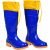 Bota Pvc Azul/amarela N43 Cano Longo com Polaina Worker